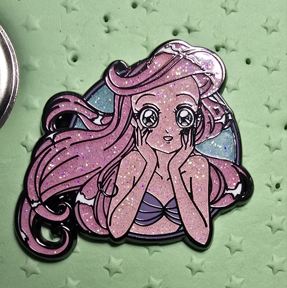 Pink Glitter Mermaid Enamel Pin